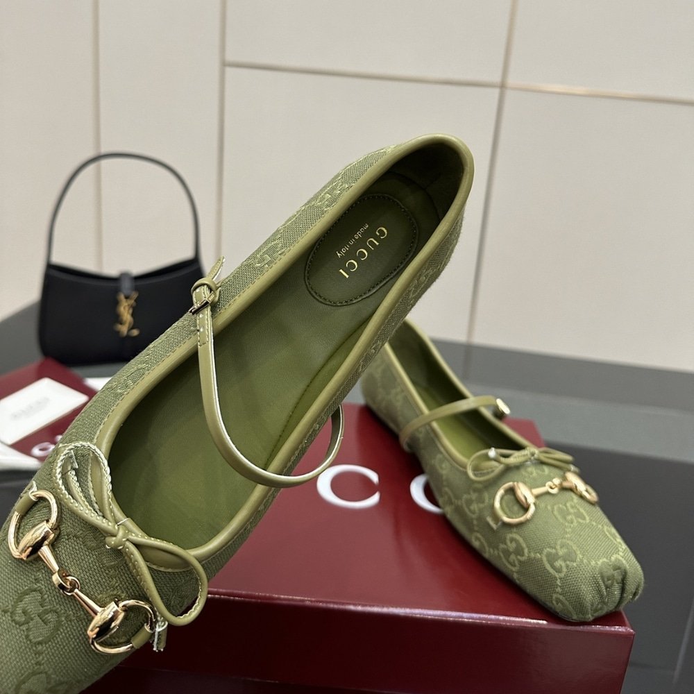 Gvc*1 Women Horsebit Ballet Flat Green 814321 Fad8F 3048