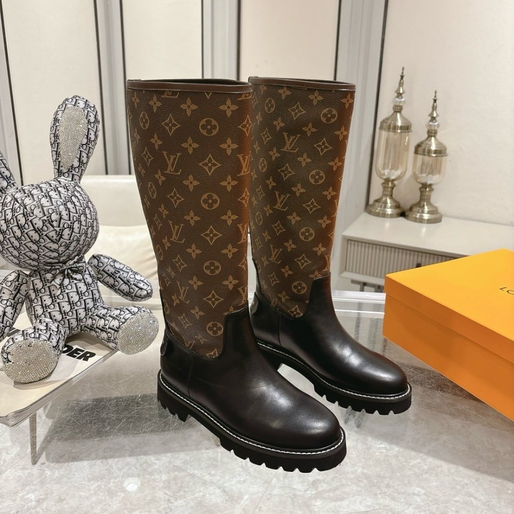 L0vis Vvtt0n Lv Squad High Boot Monogram Brown