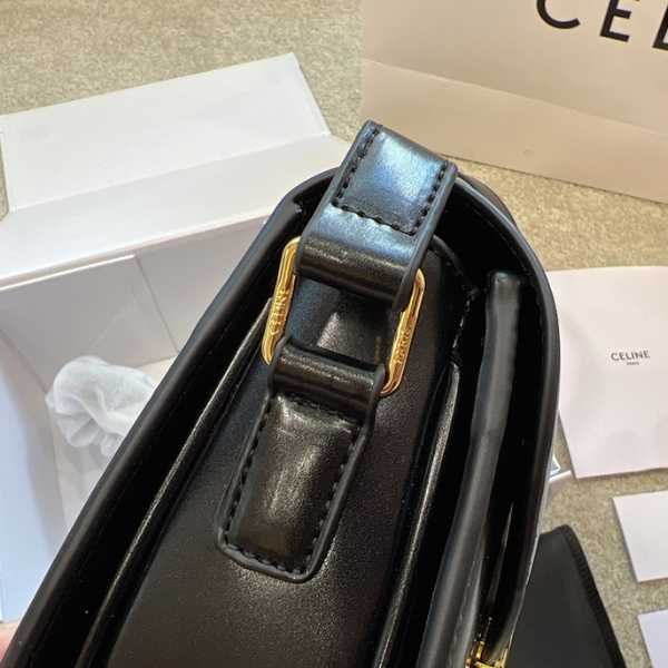 Ce1i*e Teen Besace Triomphe In Shiny Calfskin Black 110413Bf438No