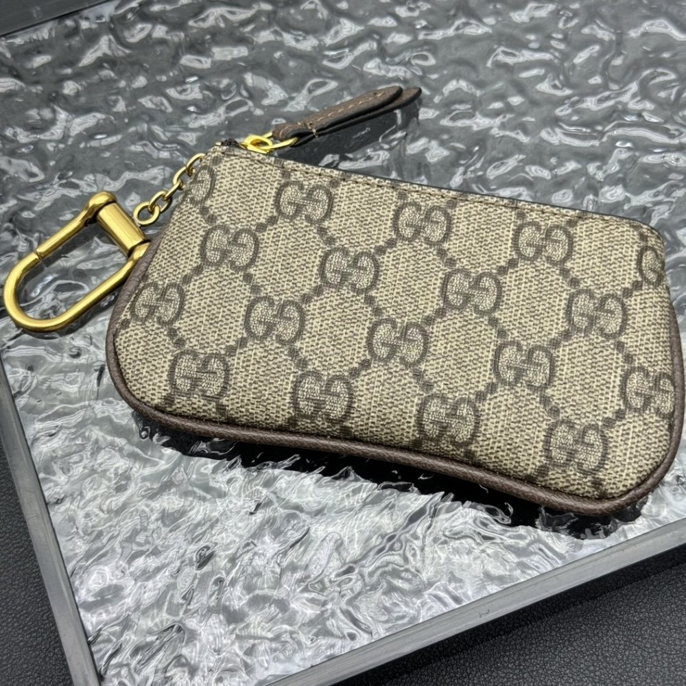 Gvc*1 Gg Svp*me Canvas Wallet Ophidia Key Case Beige And Ebony 12Cm
