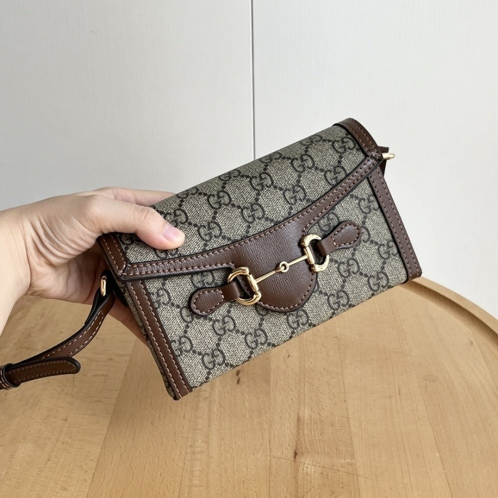 Gvc*1 Horsebit 1955 Mini Bag Beige And Dark Brown Gg Svp*me 18Cm 699296 92Tcg 8563