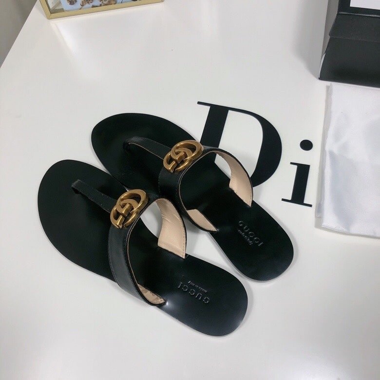 Gvc*1 Double G Thong Leather Black ‎497444 A3N00 1000