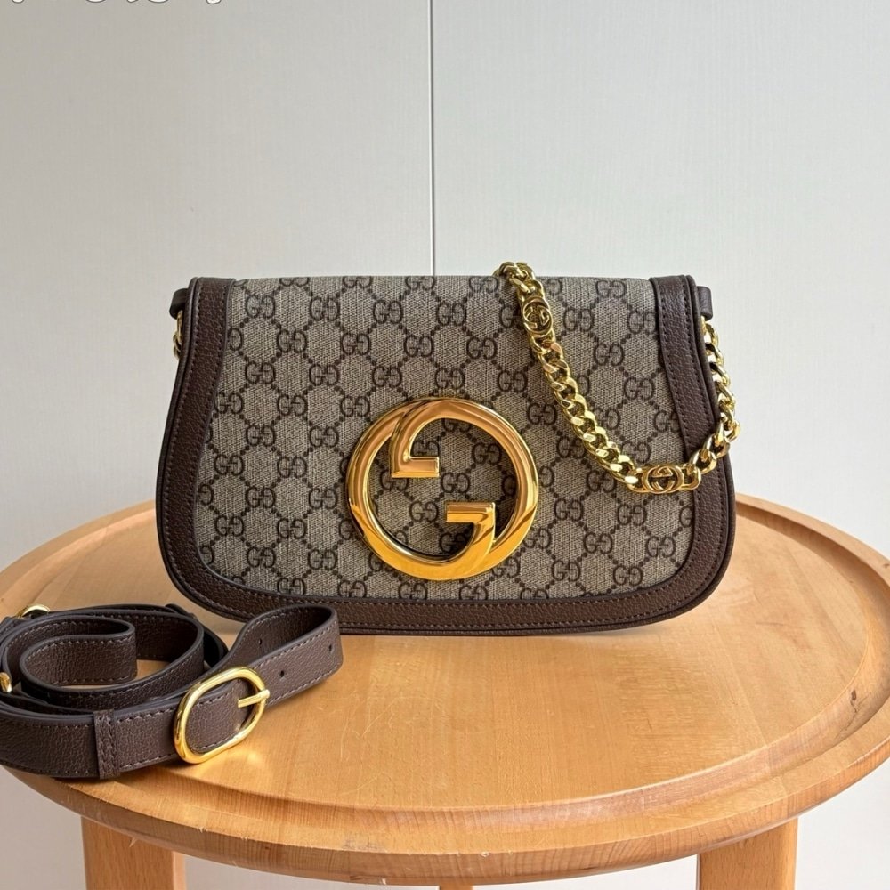 Gvc*1 Blondie Shoulder Bag Beige And Ebony Gg Svp*me Canvas 28Cm 699268 K9Gsg 8358