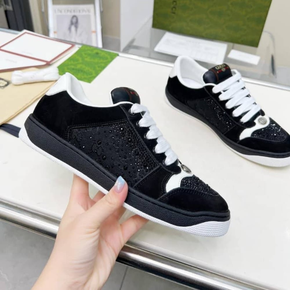 Gvc*1 Women Crystal Screener Sneaker Black