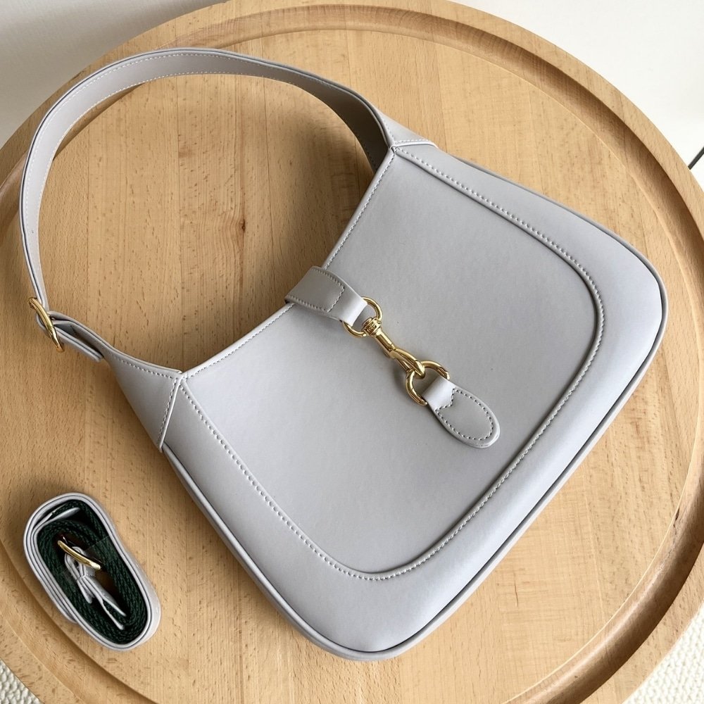 Gvc*1 Jackie 1961 Medium Tote Bag Light Grey Leather 27Cm 782849 Aaddx 1741