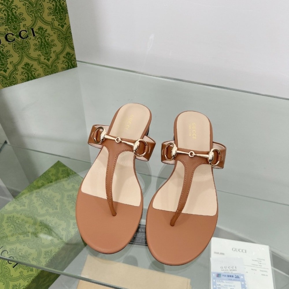 Gvc*1 Women’s Thong Sandal With Horsebit Light Brown 816590 C9D00 2712
