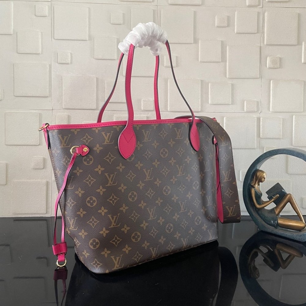 [S*per Vip 1:1] L0vis Vvtt0n Neverfull Bandoulière Inside Out MM Bag Pink 31Cm M12707