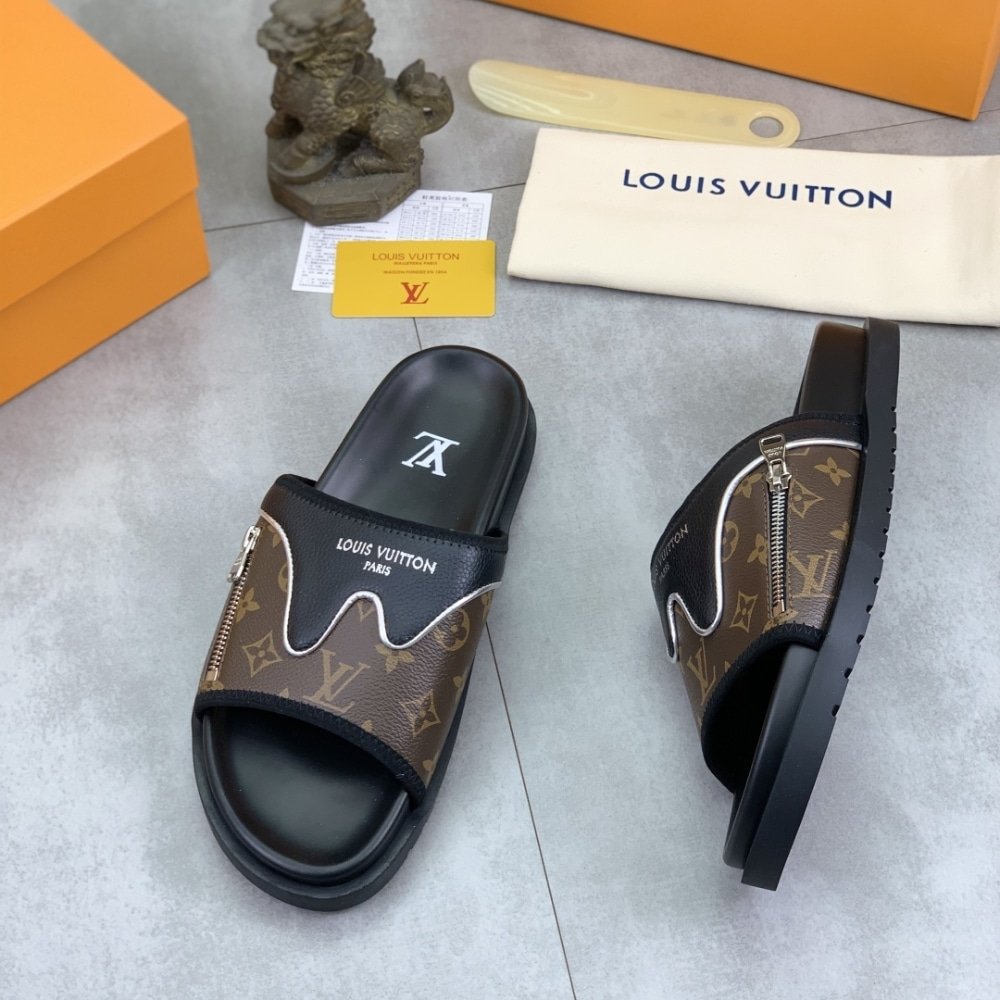 L0vis Vvtt0n Velcro Slippers Lock Edge Brown