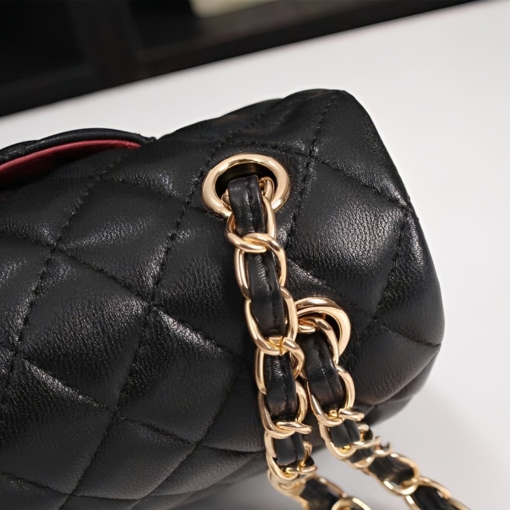 Ch**el Classic Handbag Black 25Cm