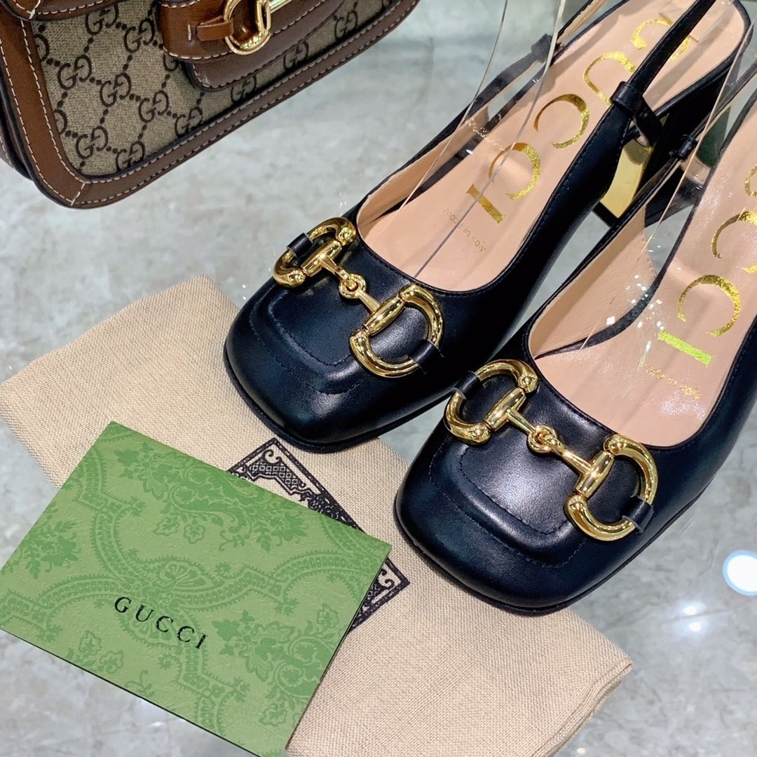 Gvc*1 Women’S Mid Heel Slingback With Horsebit Black ‎643892 C9D00 1000