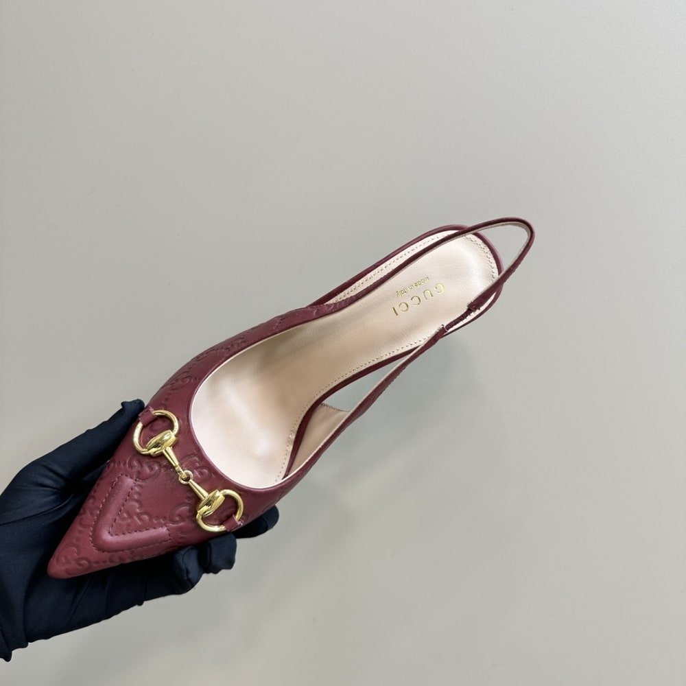 Gvc*1 Women’s Horsebit Pump Gg Leather Rosso Ancora Red 792065 Aaegj 6207