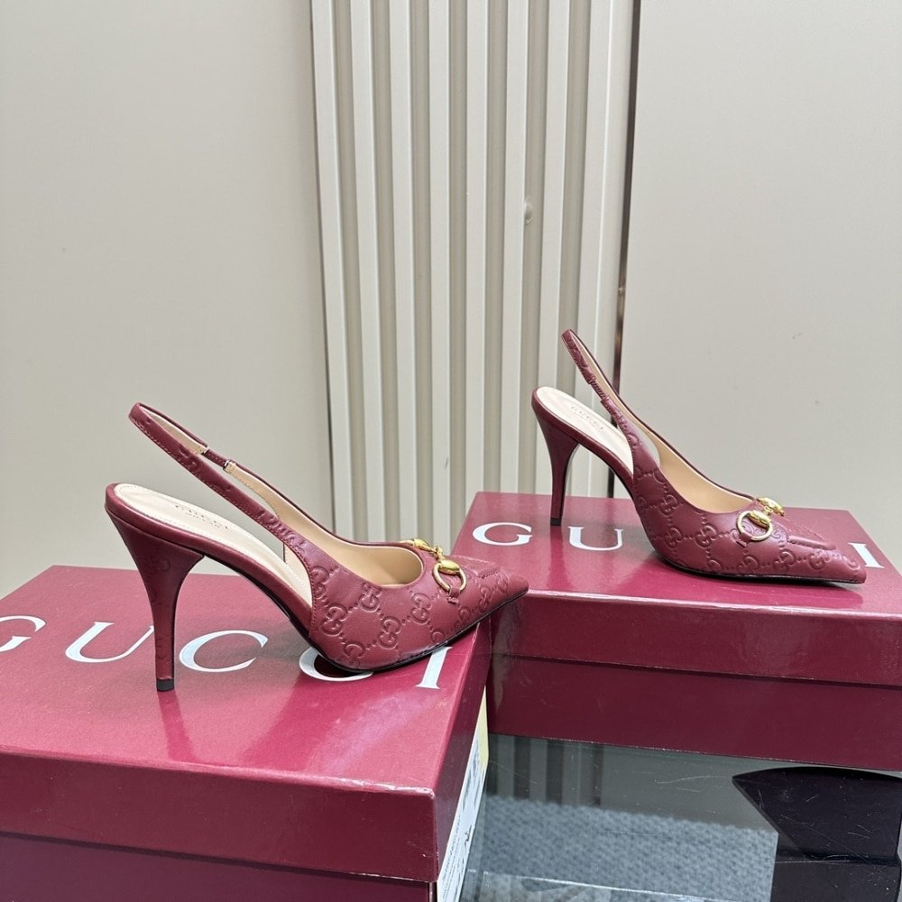 Gvc*1 Women’s Horsebit Pump Gg Leather Rosso Ancora Red 792065 Aaegj 6207