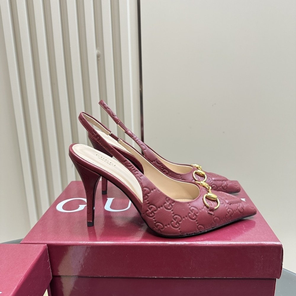 Gvc*1 Women’s Horsebit Pump Gg Leather Rosso Ancora Red 792065 Aaegj 6207