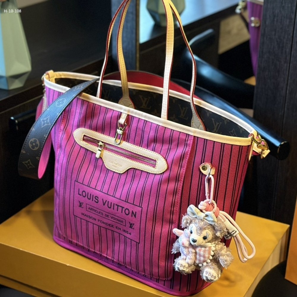 L0vis Vvtt0n Neverfull Bandoulière Inside Out Monogram Rose Pondichery 33Cm M12257