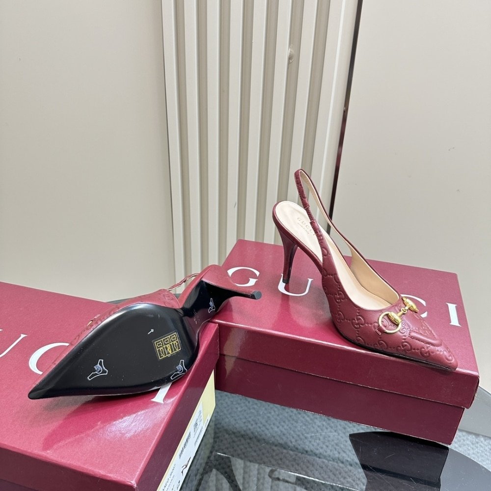 Gvc*1 Women’s Horsebit Pump Gg Leather Rosso Ancora Red 792065 Aaegj 6207