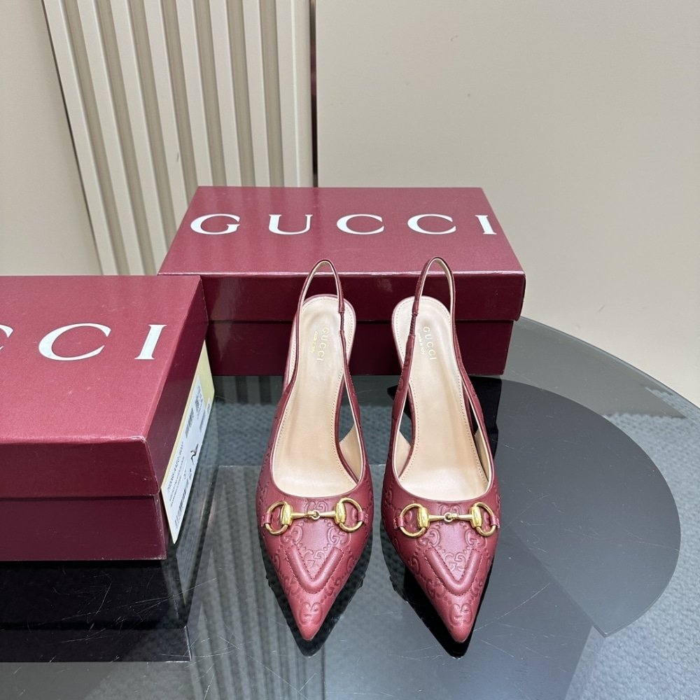 Gvc*1 Women’s Horsebit Pump Gg Leather Rosso Ancora Red 792065 Aaegj 6207