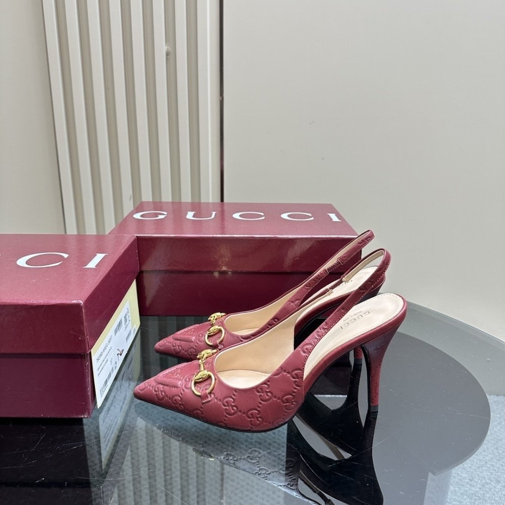 Gvc*1 Women’s Horsebit Pump Gg Leather Rosso Ancora Red 792065 Aaegj 6207