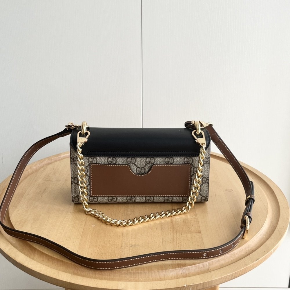 Gvc*1 Padlock Small Shoulder Gg Svp*me Canvas Black 22Cm 735103 Klqjg 9785