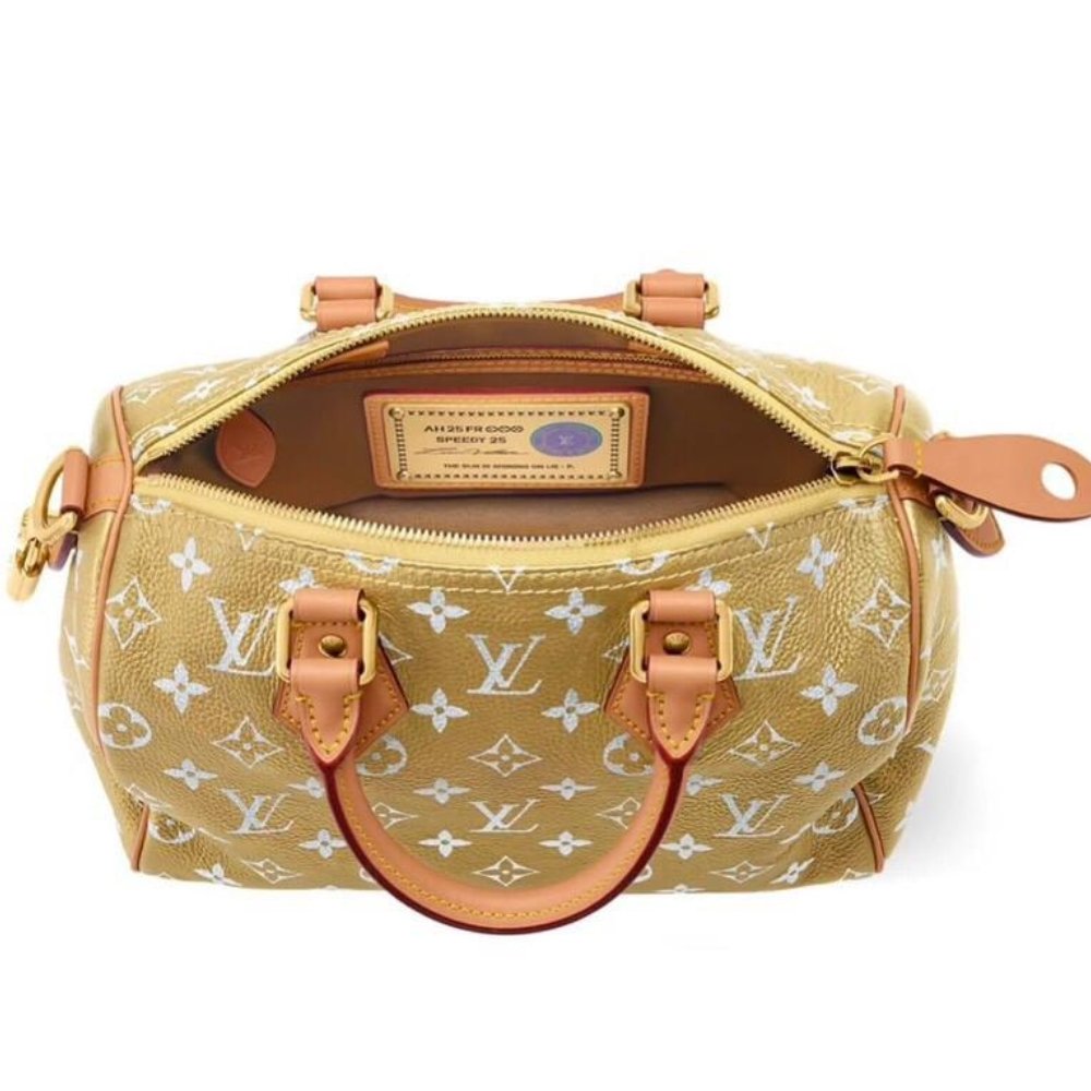 [S*per Vip 1:1] L0vis Vvtt0n Speedy P9 Bandoulière 25 Gold Kinsugi 25Cm M26305