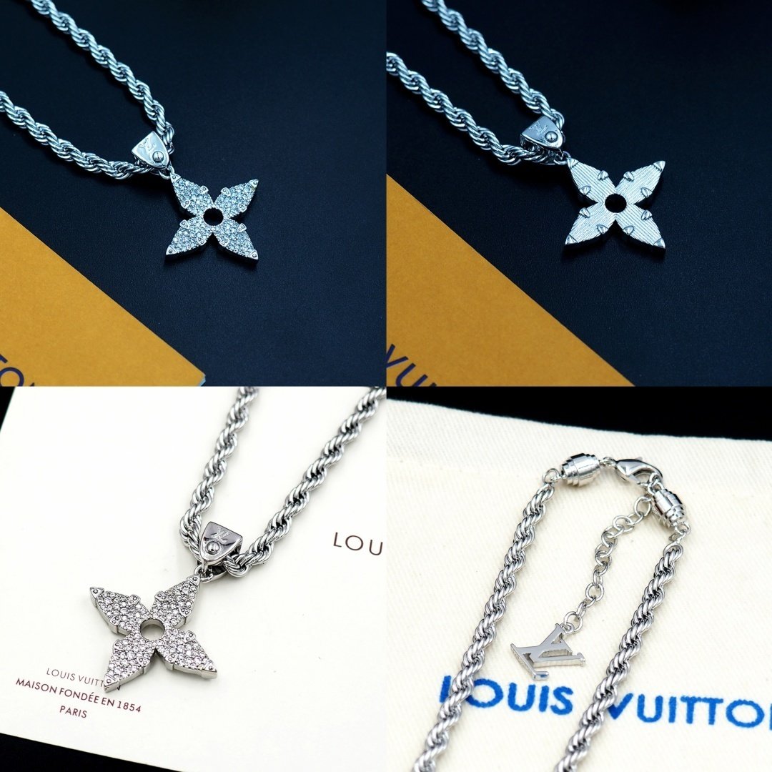 L0vis Vvtt0n Lv Rope Pendant Necklace Silver