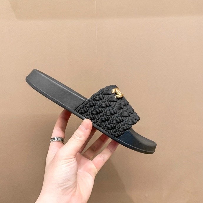 Ch**el Braided Slides Black