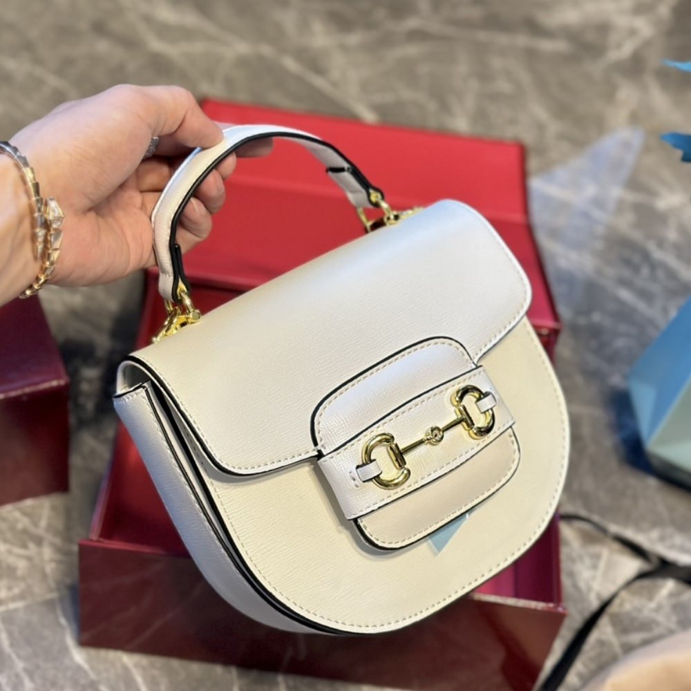 Gvc*1 Horsebit 1955 Mini Top Handle Bag White 14Cm 781387 1Aaqd 9022