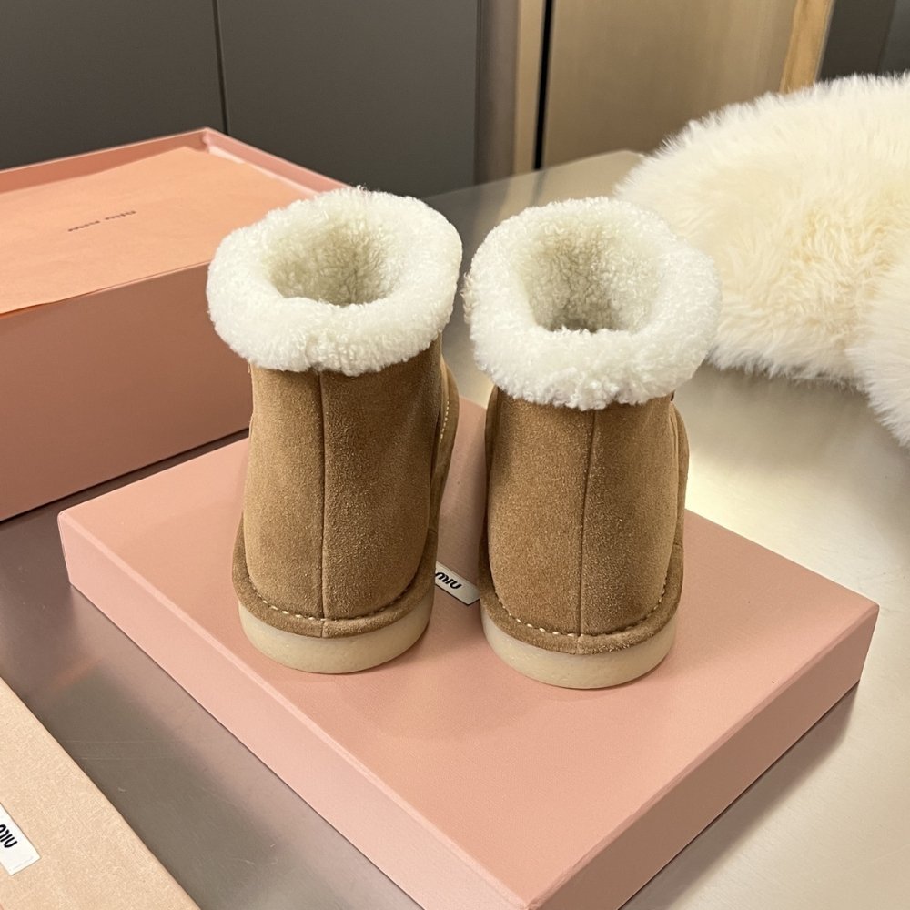 M1um1u Suede And Shearling Booties Dark Brown 5T515E Z0G F0324 F Zf15