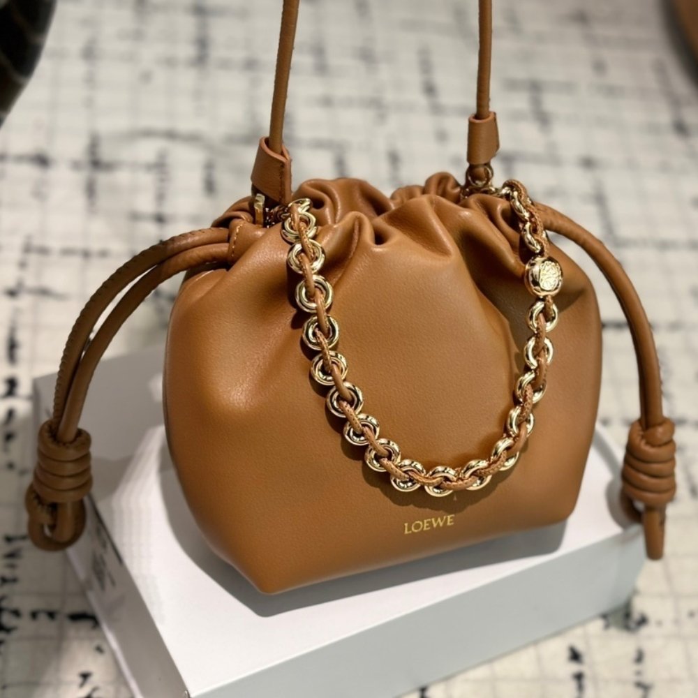 L0ew* Mini Flamenco Purse In Mellow Nappa Brown 16Cm A914Cbpx03 6715