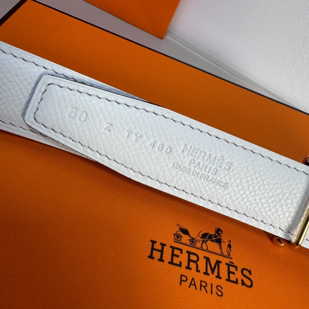 H**me5 Mors H Belt Buckle And Reversible Leather Strap Gold Black 24Mm H077922Cc06