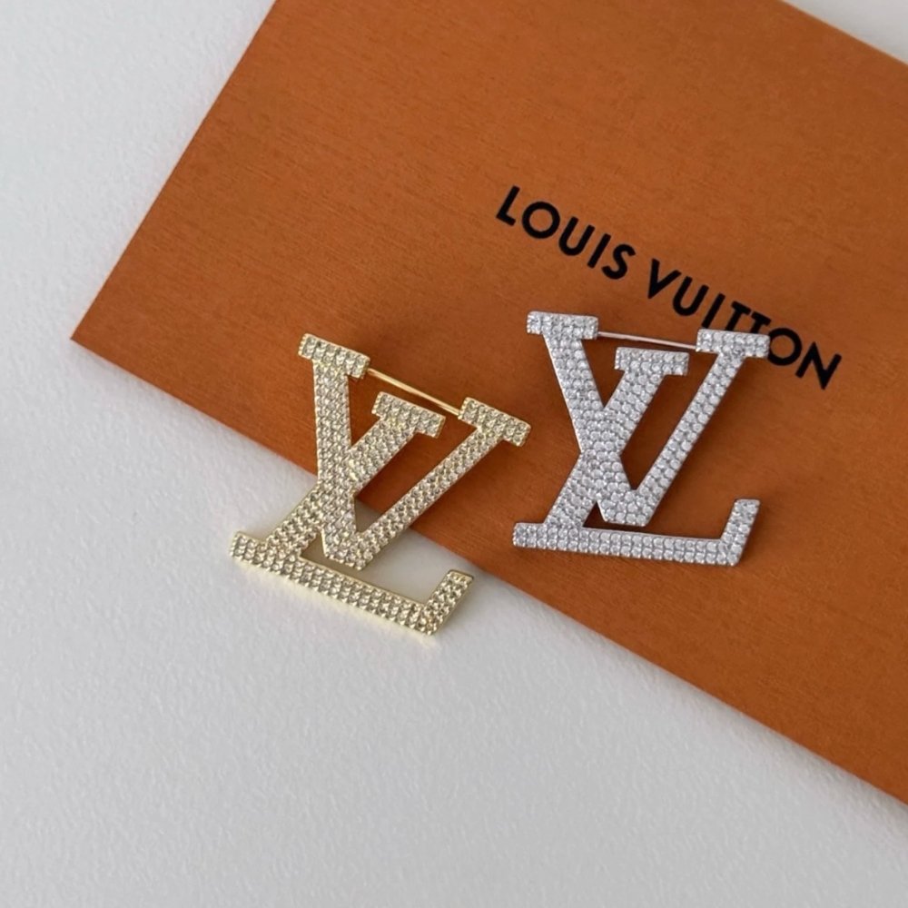 L0vis Vvtt0n Crystal Brooch Gold