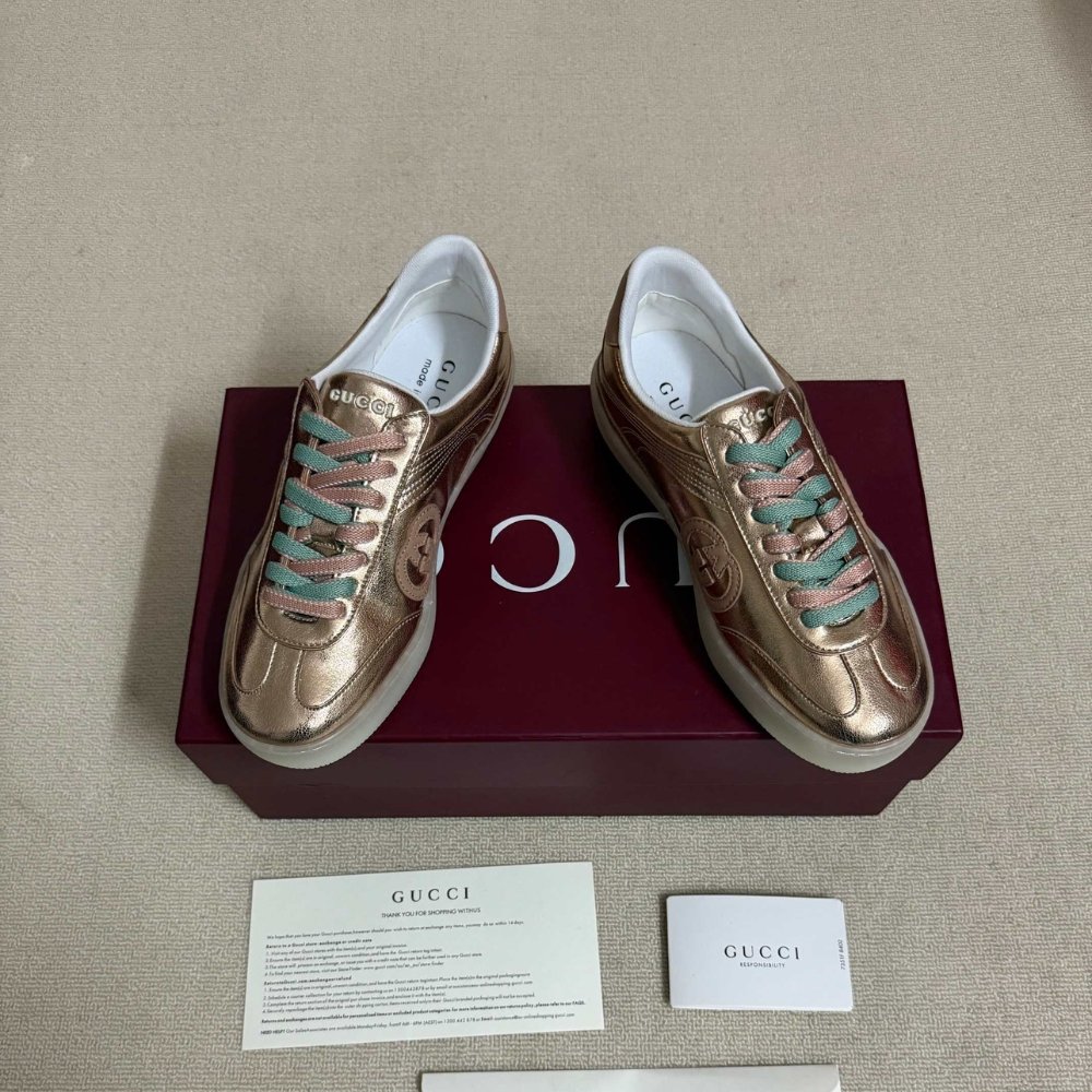 Gvc*1 Women G75 Sneaker Bronze Textured Leather 857910 AAFL8 7643