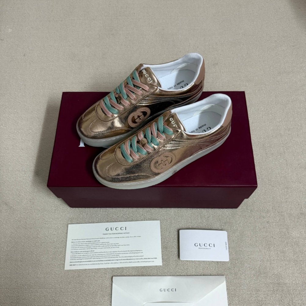 Gvc*1 Women G75 Sneaker Bronze Textured Leather 857910 AAFL8 7643