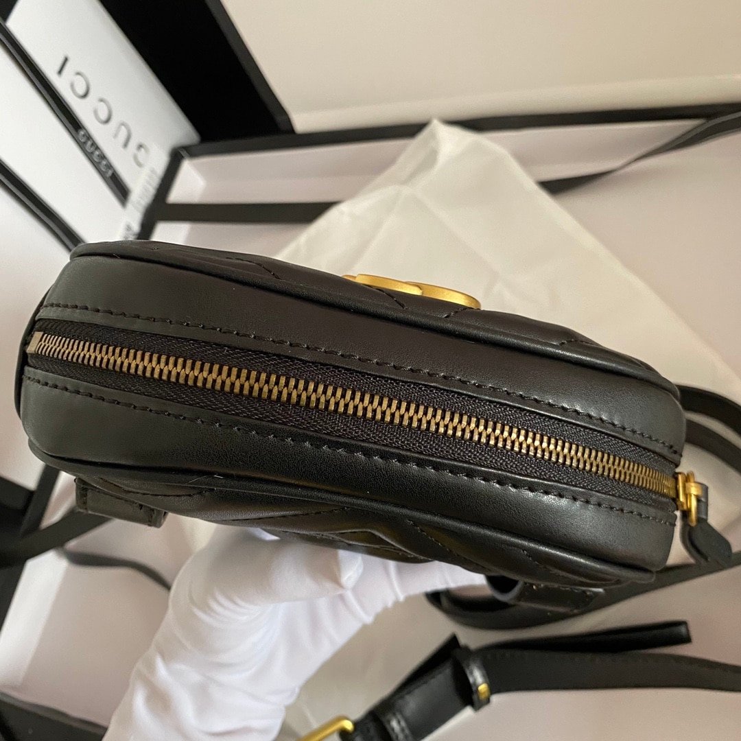 Gvc*1 Gg Marmont Belt Bag Matelasse Black 18Cm