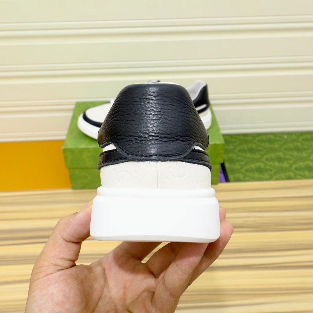Gvc*1 Gg Men’S Sneaker Leather Black And White