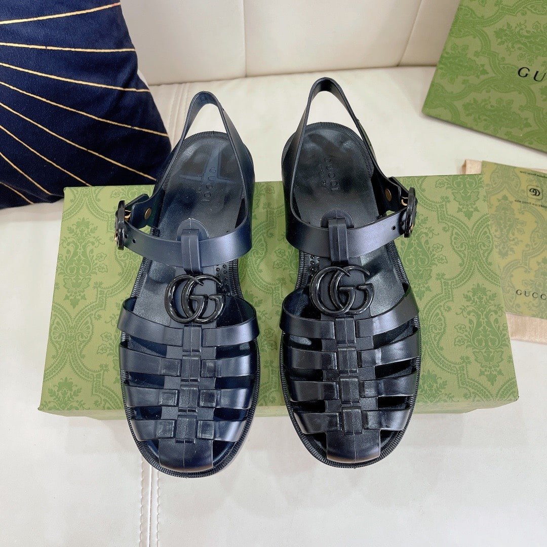Gvc*1 Sandal With Double G Black 674132 Fm00 1000