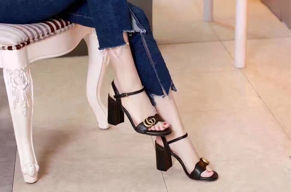 Gvc*1 G Mid Heel Sandal Black 453379 A3N00 1000