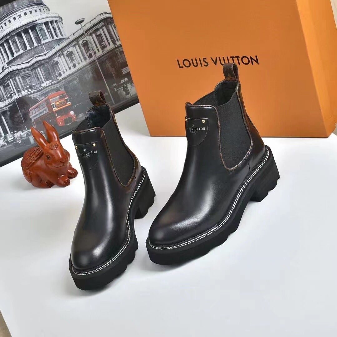 L0vis Vvtt0n Lv Beaubourg Ankle Boots Calf Leather Black 1A8949