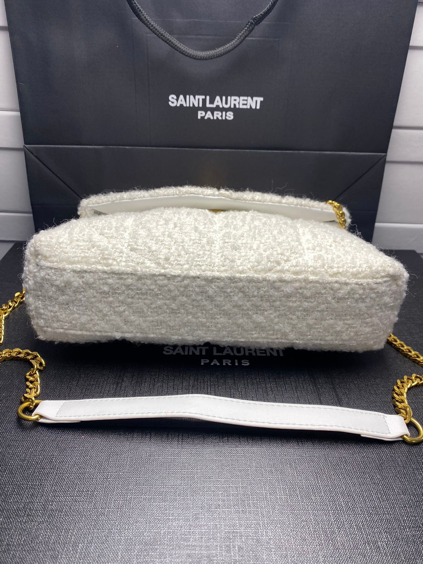Sa1nt Lau*nt Small Loulou Boucle Bag White 23Cm
