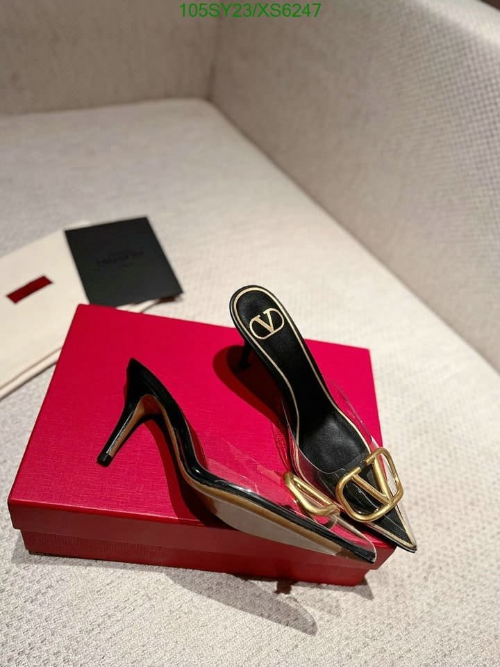 Va1e*ntin0 Vlogo 80 Vinyl Leather Mule In Black
