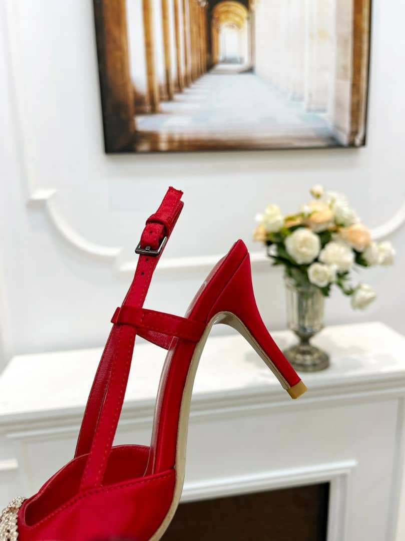 Va1e*ntin0 Garavani Vlogo Signature Patent Slingback Pump Red