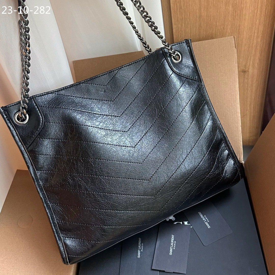 Sa1nt Lau*nt Medium Niki Shopping Bag Black 33Cm