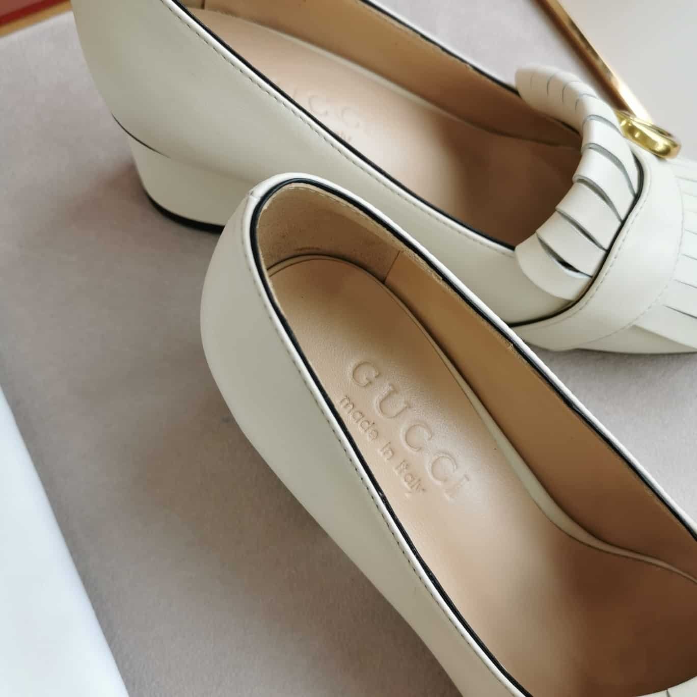 Gvc*1 Mid Heel Pump Leather White 408208 C9D00 9022