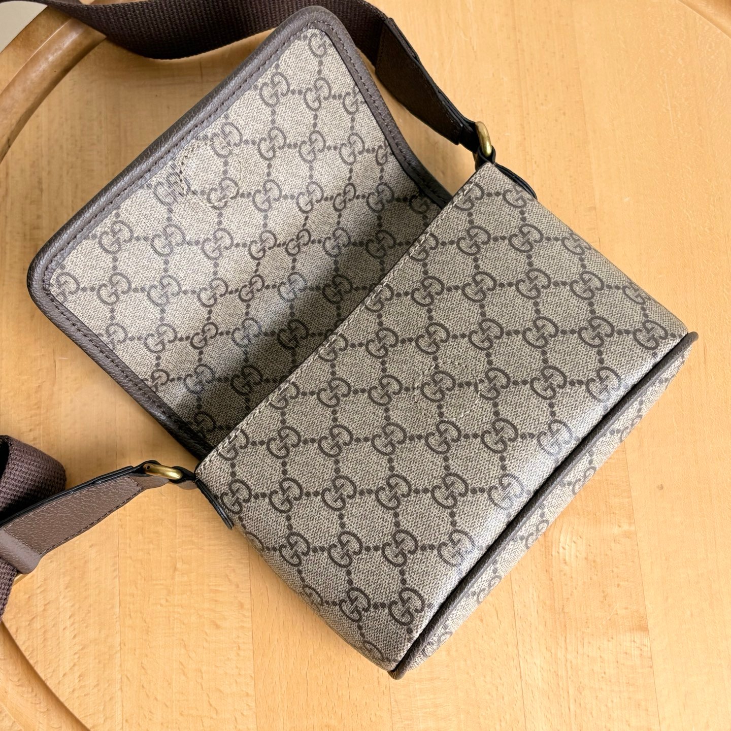 Gvc*1 Ophidia Mini Bag Beige And Dark Brown 18Cm ‎838599 Faeof 9745